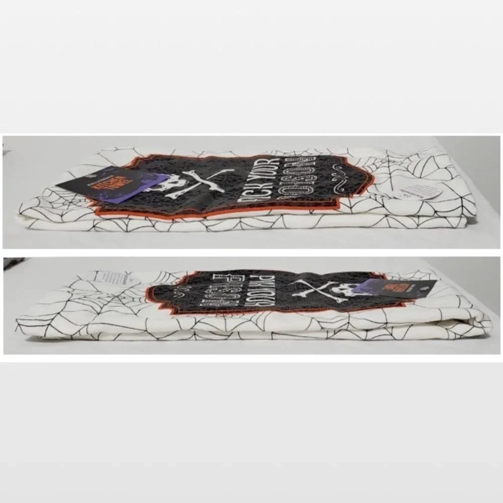 2 New Haunted House Kitchen Towels Halloween Gray & White Poison Potions Set NWT
